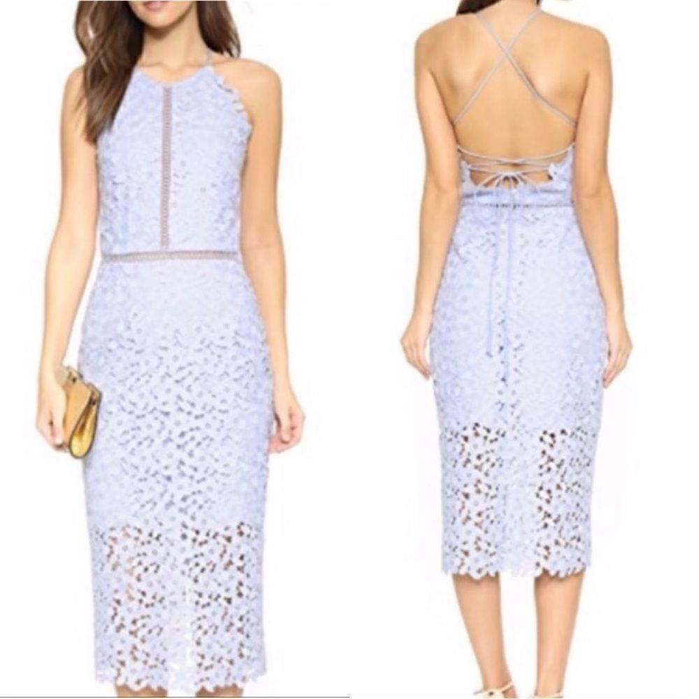 Cynthia Rowley Midi Purple Blue Dress Lace Sheer Tank Size 8